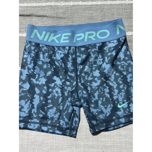 Nike Pants - Nike Pro Dri-FIT Women Large Blue Abstract Graphic Compression Athletic Shorts